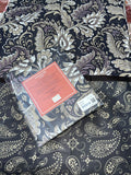 King Size Cotton Flat Bedsheet Set | Black Floral Print | With 2 Stitched Pillow Covers