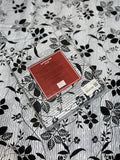 King Size Cotton Flat Bedsheet Set | Black White Floral Print | With 2 Stitched Pillow Covers