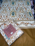 King Size Cotton Flat Bedsheet Set | Brown Floral Print | With 2 Stitched Pillow Covers