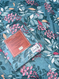 King Size Cotton Flat Bedsheet Set | Light Blue Floral Print | With 2 Stitched Pillow Covers