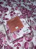 King Size Cotton Flat Bedsheet Set |Pink White Floral Print | With 2 Stitched Pillow Covers