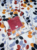 King Size Cotton Flat Bedsheet Set | White Black Floral Print | With 2 Stitched Pillow Covers