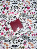 King Size Cotton Flat Bedsheet Set | White Floral Print | With 2 Stitched Pillow Covers